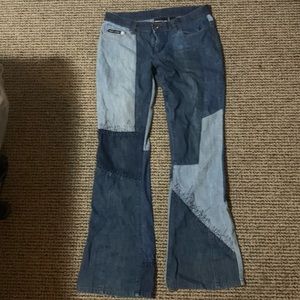 DKNY patchwork jeans